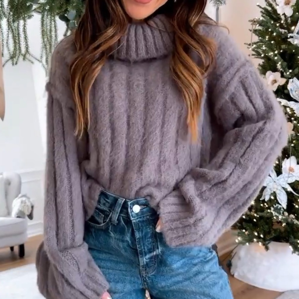Cozy Gray Universal Thread Turtleneck Sweater